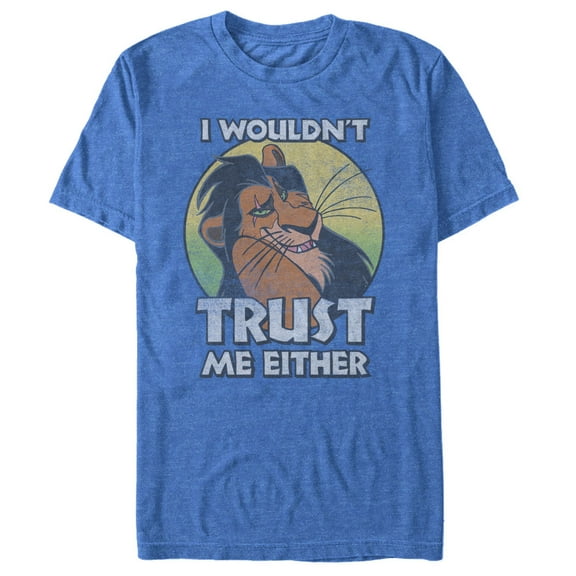 Men's Lion King Scar I Wouldn't Trust Me Either  Graphic Tee Royal Blue Heather 2X Large