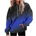 thumbnail image 1 of Sentmoon Essentials Hoodies for Women Gradient with Pockets Womens Sweatshirt,Plus Size Workout Long Sleeve Crew Neck Womens Sweaters Womens Tops Up to 50% Off Blue XXXXL, 1 of 4