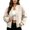 Beige, variant on Tqcoqu Women's Round Neck Button Front Solid Color Jacket Long Sleeve with Pockets Casual Outerwear