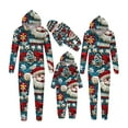 thumbnail image 5 of Odeerbi Christmas Onesie Pajamas for Family Holiday Sleep Jumpsuit Long Sleeve Family Christmas Pajamas Matching Sets Dad Fashion Printed Hooded Jumpsuit Sleepwear PJs Set Blue, 5 of 5