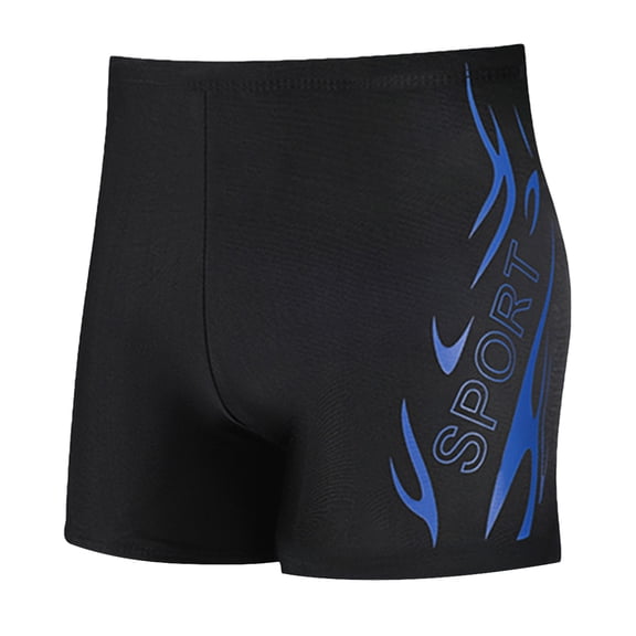 Yuanlook Men's Athletic Swim Trunks Quick Dry Boxer Briefs Stripe Print Swim Shorts