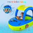 thumbnail image 3 of Baby Inflatable Pool Float with Sun Protection ，Car Shaped Babies Swim Float Boat for Toddler Infant Swim Ring Pool Spring Floaties Summer Beach Outdoor Play Fit 6-36Months, 3 of 7