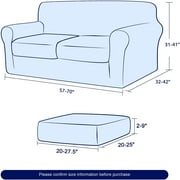 Subrtex Textured Grid Stretch Sofa Cover Couch Slipcover with Separate Cushion Cover (Gray, Loveseat)