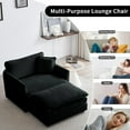 thumbnail image 7 of Domiluxe Chenille Accent Chair with Ottoman,Comfy Deep Single Seat Sofa with Pillow,Upholstered Armchair for Living Room Bedroom Office Apartment,Black, 7 of 7