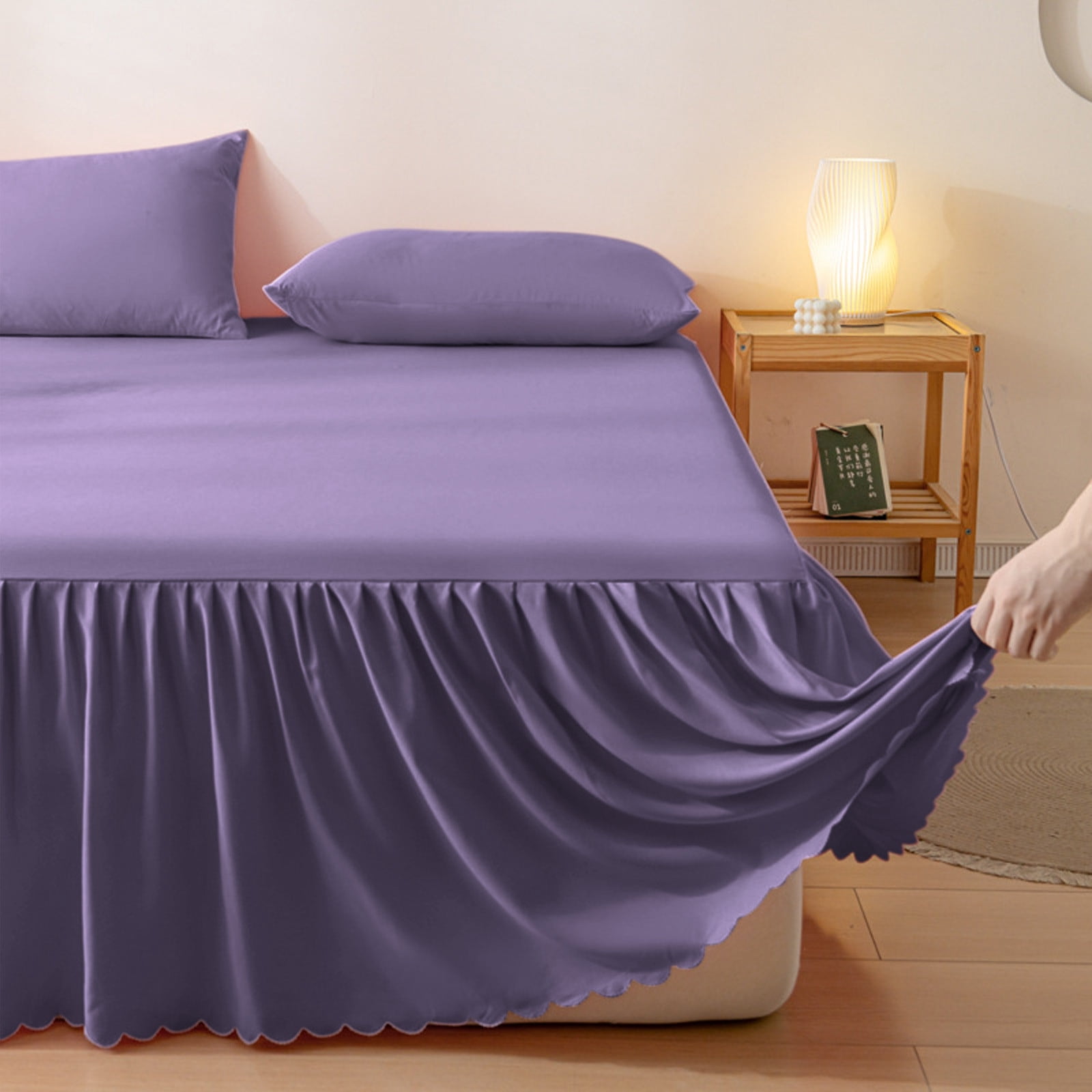Bed Skirt Queen Size Ruffled Bed Skirt with Split Corners, Queen Bed Skirt Drop, Queen Size Bed Skirt, for Ruffled Bed Skirt with Split Corners, Bed Skirt Queen Size