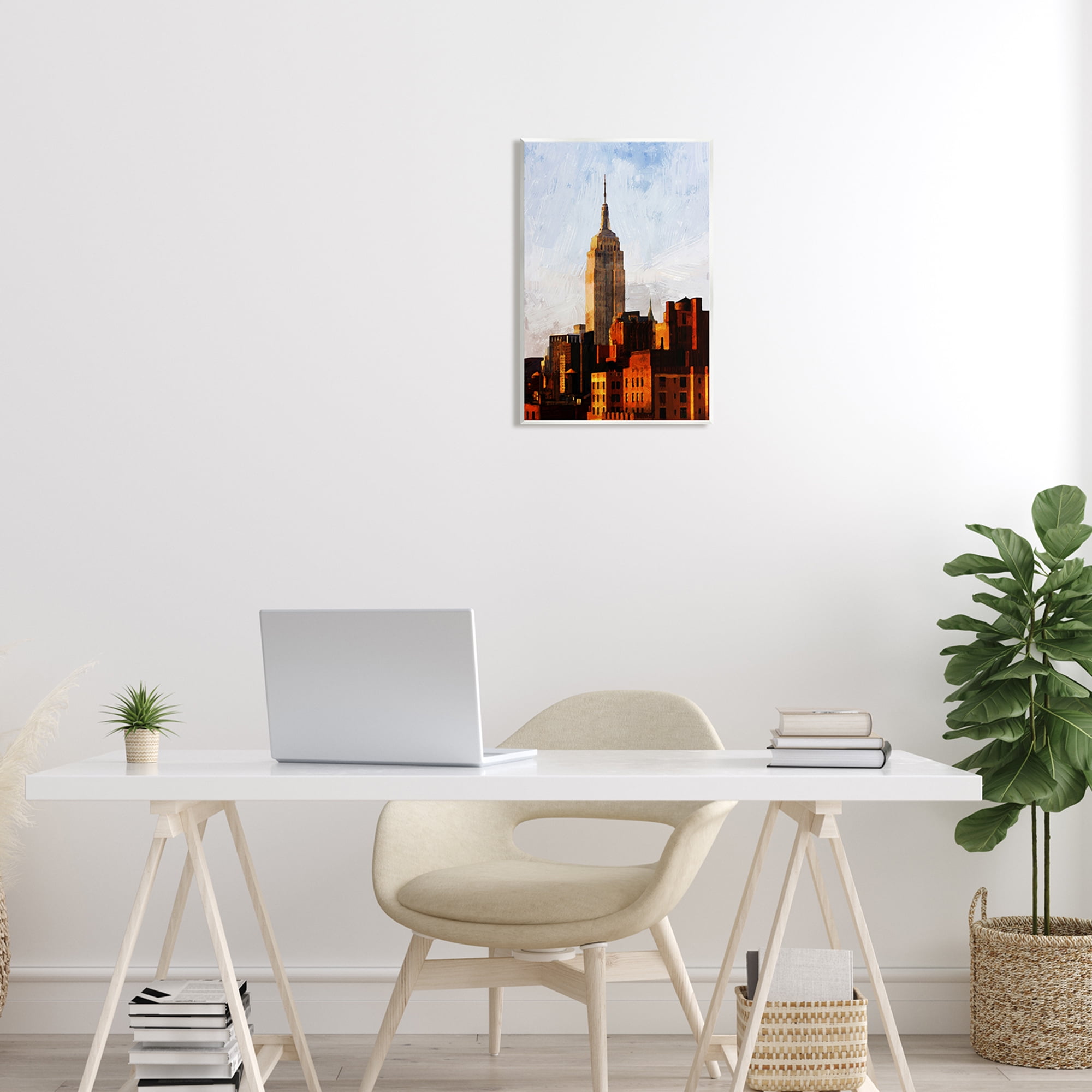 Stupell Industries Empire State Building Cityscape Town & City Painting Unframed Art Print Wall Art
