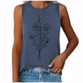thumbnail image 2 of Aloohaidyvio Tank Tops for Women,Women's Summer Vintage Print Basic Tank Tops 2024 Round Neck Soft Casual Loose Sleeveless Shirts, 2 of 4