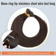 thumbnail image 6 of MY-LADY Micro Loop Hair Extensions Human Hair Human Hair Extensions Micro Beads Hair Extensions Real Hair Silky Straight 20" 50g Brown, 6 of 8