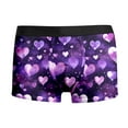 thumbnail image 4 of Valentine Men Underwear Heart Print Fashion Ventilate Stretch Cotton Boxer Briefs Elastic Waistband Soft Comfortable Trunks Dark Purple L, 4 of 4