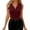 Red, variant on Women's Lace Trim Fitted Back Button Tank Top Stylish Elegant Casual Top