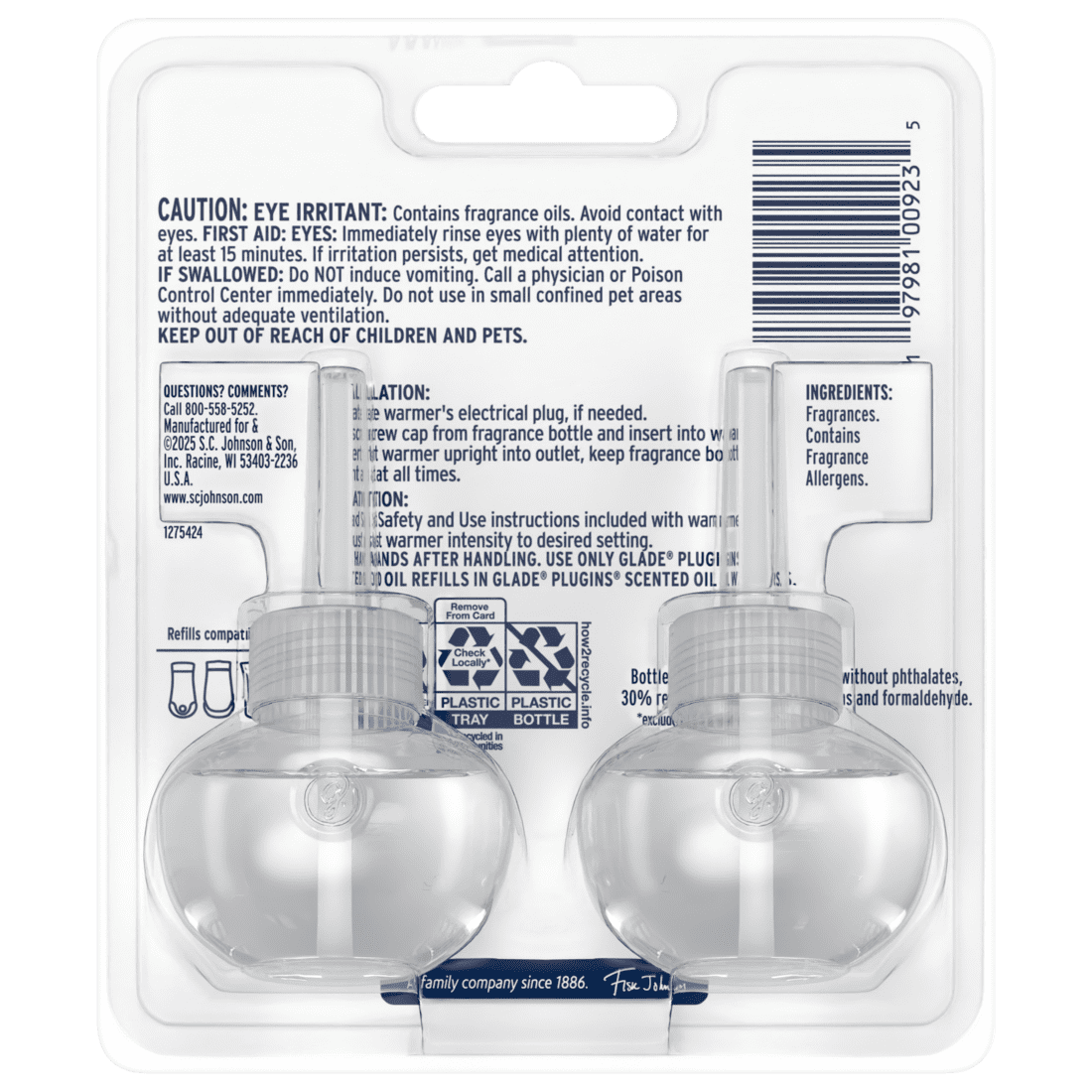 Glade PlugIns Scented Oil Refill 2 Count, Brandied Cherry