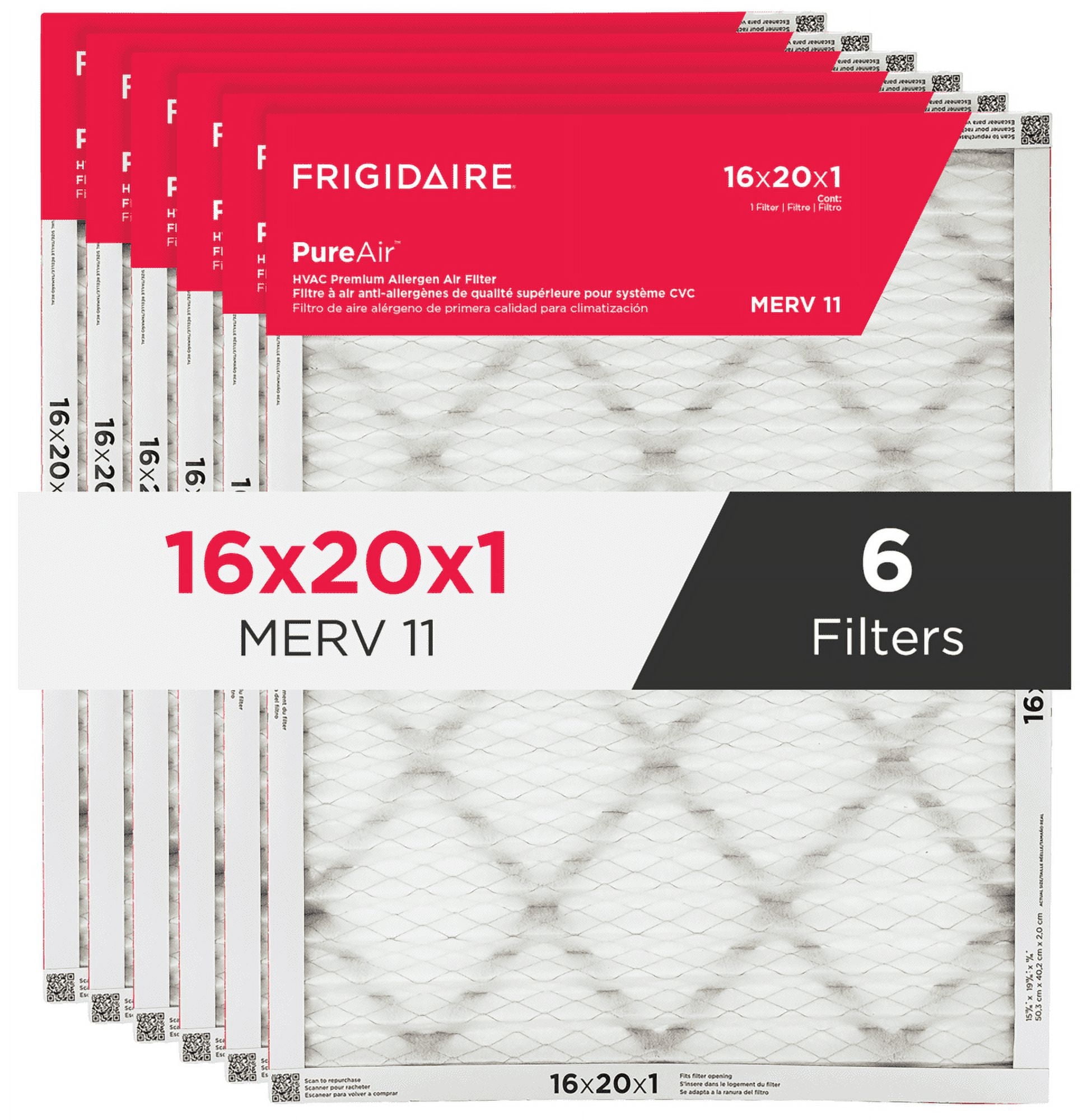 LotFancy 20x25x1 MERV 13 Air Filters, 6 Pack - Pleated AC Furnace Filter (Actual Size 19.75x24.75x0.75)