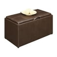 thumbnail image 3 of Designs4Comfort Sheridan Storage Bench with Reversible Tray and 2 Side Ottomans - Ample Storage and Seating, Hardwood Serving Trays, Convenient Cut-Out Handles, 3 of 4