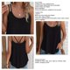thumbnail image 3 of Top sin mangas para mujer, cuello redondo, dobladillo Irregular, ajuste holgado, tirantes dobles, camiseta sin mangas para mujer para compras diarias, 3 of 6