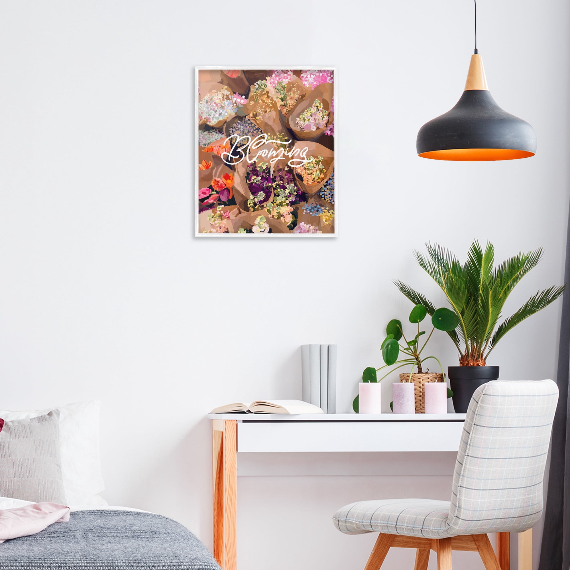Stupell Industries Blooming Spring Bouquets White Framed Giclee Art, design by Amelia Noyes