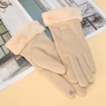 thumbnail image 5 of Guantes cálidos de invierno para mujer, guantes con pantalla táctil, guantes para enviar mensajes de texto a prueba de viento para conducir, senderismo y correr, 5 of 5