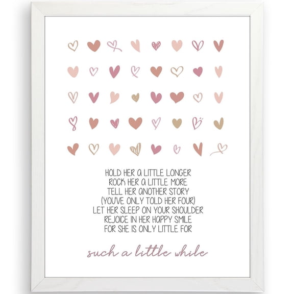 PosterArt Hold Her Longer Poem Art Print Boho Nursery Wall Décor for Baby Girl’s Room, 8x12 UNFRAMED