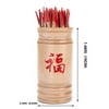"Chinese Fortune Telling Sticks W. Instruction Booklet Natural Bamboo Cansiter Red ""FU"""