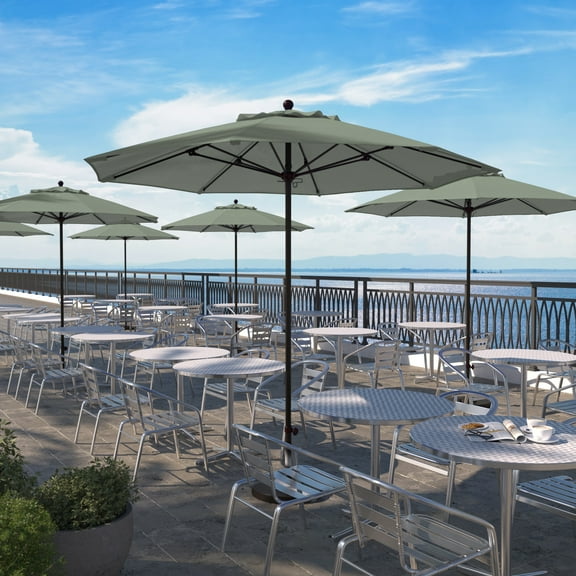 California Umbrella Venture 9' Bronze Market Umbrella in Spa