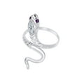 thumbnail image 3 of AFFY Simulated Amethyst & CZ Snake Womens Band 14k White Gold Over 925 Sterling Silver, 3 of 4