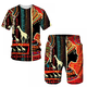 thumbnail image 3 of Camisetas africanas de verano con estampado 3D para hombre y mujer, traje Dashiki africano, chándal, pantalones cortos, traje deportivo de ocio, ropa deportiva para hombre, 3 of 5