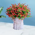 thumbnail image 4 of 5 Bundles Fall Artificial Flowers for Outdoor UV Resistant,Faux Flowers Decoration Long Stem,Plastic Garden Greenery Shrubs Plants with Vase,for Home Wedding Party Decor, 4 of 8