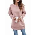 thumbnail image 2 of Women Sweatshirts Trendy Fleece Crewneck Sweatshirt Casual Loose Pullover Tops Comfy Fall Outfits Pink S, 2 of 9