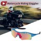 thumbnail image 2 of Ofertas únicas 1 juego de gafas de montar para motocicleta PC TPU gafas de ciclismo lente roja marco azul, 2 of 6