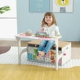 thumbnail image 4 of Costway 3 in 1 Kids Convertible Activity Bench Children Table & Chair Set with 2 Bins White, 4 of 10