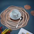 thumbnail image 1 of LINLIN Round Placemats, 6 Pack Metallic Placemats Set Metallic Place Mat Coaster Resistant Table Mats for Dining, 1 of 5