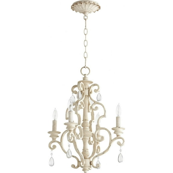 6073-4-70-Quorum Lighting-San Miguel - 4 Light Chandelier in Transitional style - 16 inches wide by 25.5 inches high-Persian White Finish