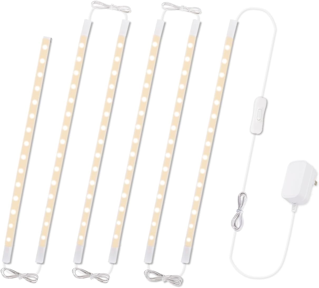 12-Inch LED Under-Cabinet Lights, 3000K (6 Count) Seamlessly Linkable Strip Light Bars Kit