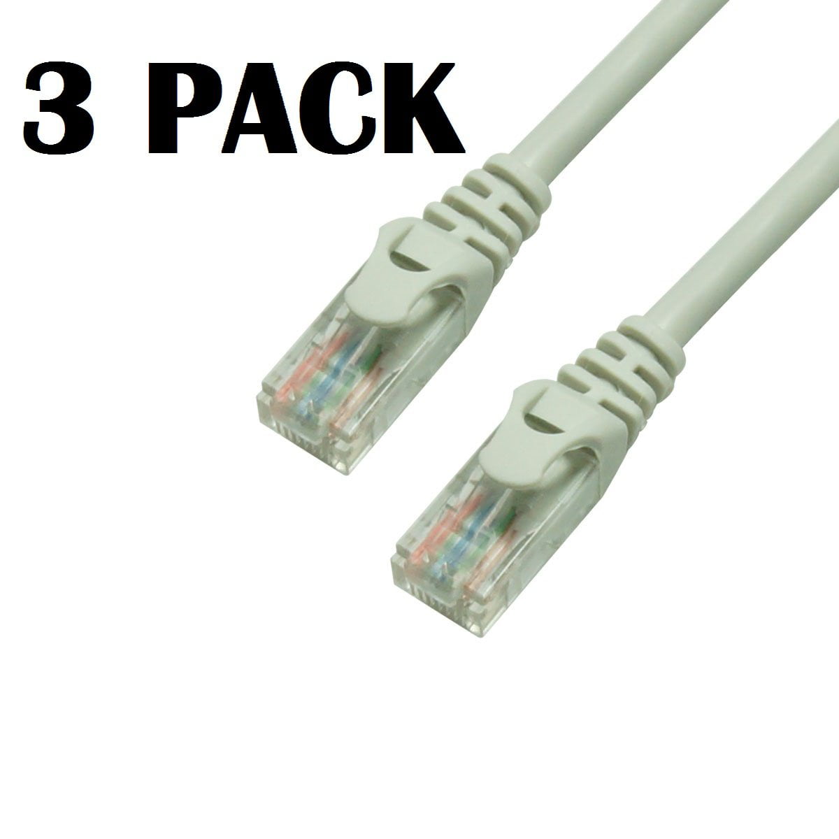 UTP GRANDMAX CAT5e 3 FT GRAY RJ45 Ethernet Network Patch Cable Snagless/Molded Bubble Boot 550MHz 