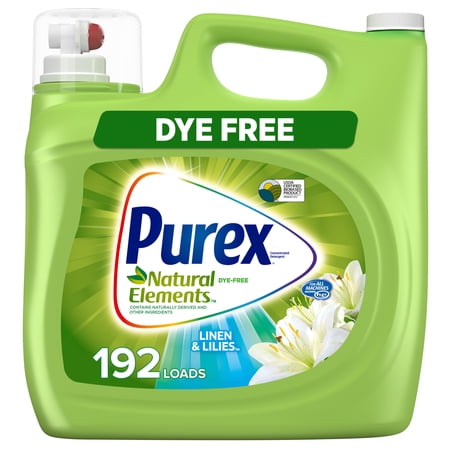 Purex Natural Elements Liquid Laundry Detergent, Linen & Lilies, 250 fl oz, 192 Loads