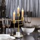 thumbnail image 5 of Portavelas de estructura moderna de metal | Centro de mesa decorativo de base resistente para mesa de comedor, bodas, decoración del hogar • Diseño elegante • 23x10x3cm • Duradero y estable, 5 of 6