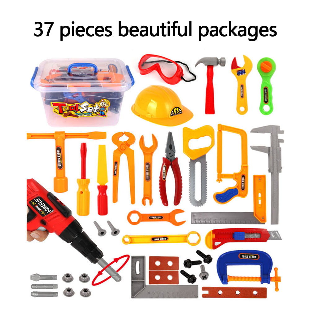 Durable Kids Tool Set Toy Tools for Toddlers and Kids 37 pcs and Pretend Play 
