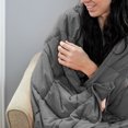 thumbnail image 3 of Impressions Quilted 12 lb Weighted Throw Blanket, Charcoal, Oversized Throw, 3 of 4