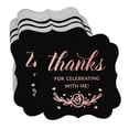 thumbnail image 3 of Inkdotpot Pack Of 100 Thanks For Celebrating With Me Birthday Paper Tags DIY Craft Bracket Shape Real Rose Gold Foil Hang Tags, 3 of 7
