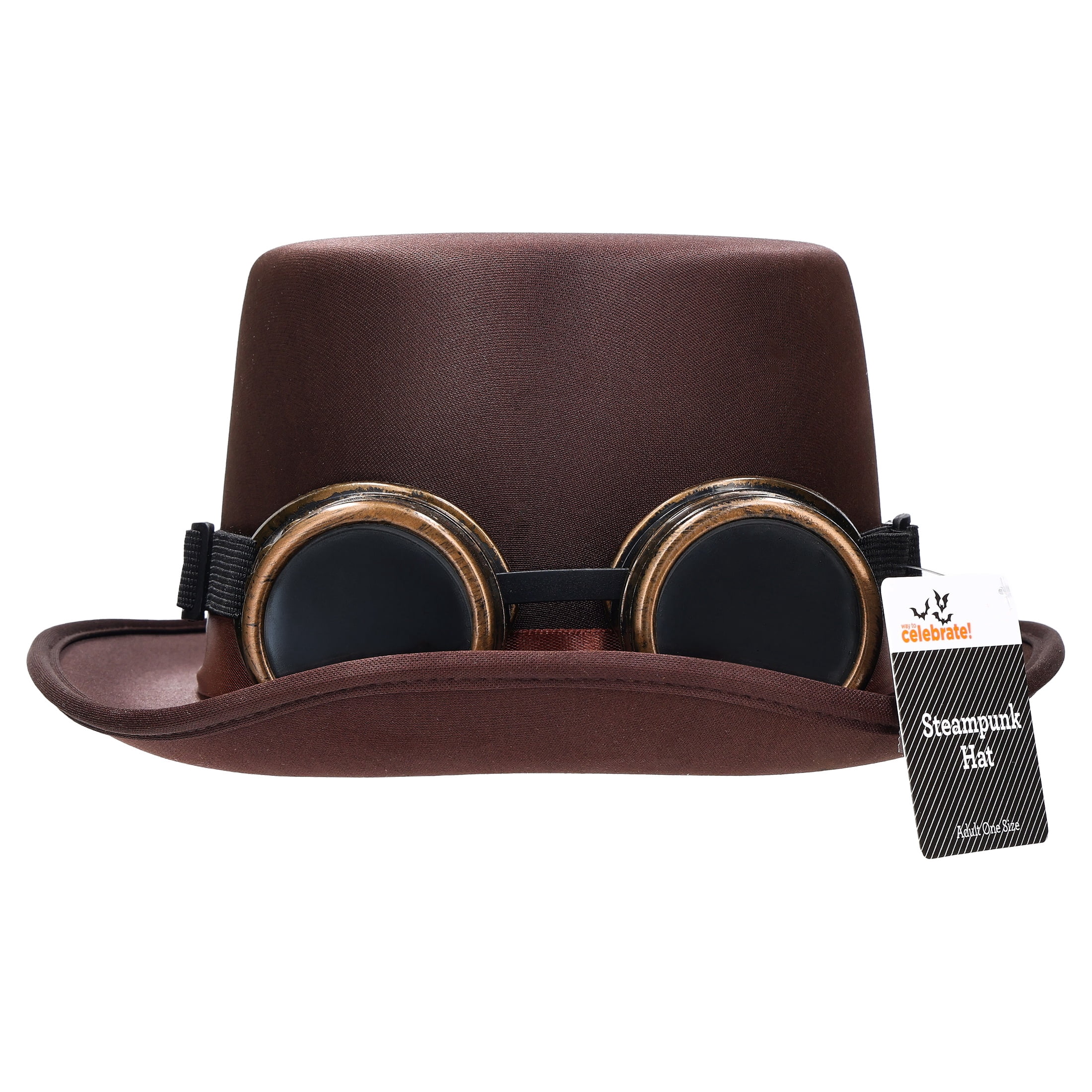 Steampunk Hat with Goggles Costume Accessory for Adults, Brown, Halloween by Way To Celebrate