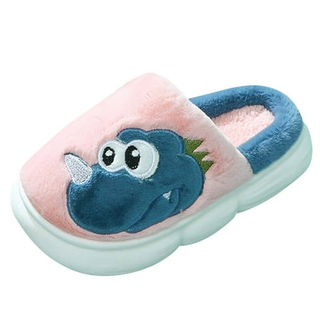 

WOEOEE Kids Cotton Slippers Comfy Non Slip Bedroom House Indoor Shoes Winter Warm Children Shoes