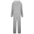 thumbnail image 4 of VBTAPA Womens Ribbed Knit 2 Piece Set Fall Casual Sweatsuits Zip Up Hoodies and Drawstring Long Pants Track Suit Sets Gray S, 4 of 8