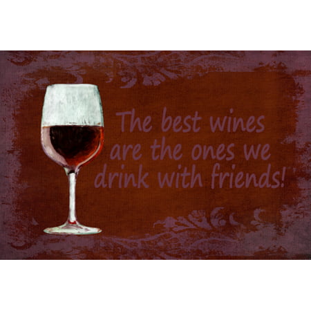 The best wines are the ones we drink with friends Fabric Placemat