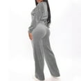 thumbnail image 7 of Skpabo Women's Velour Velvet Zipper Crop Hoodie and Sweatpants, 2-Piece Set, S-XXL, 7 of 7