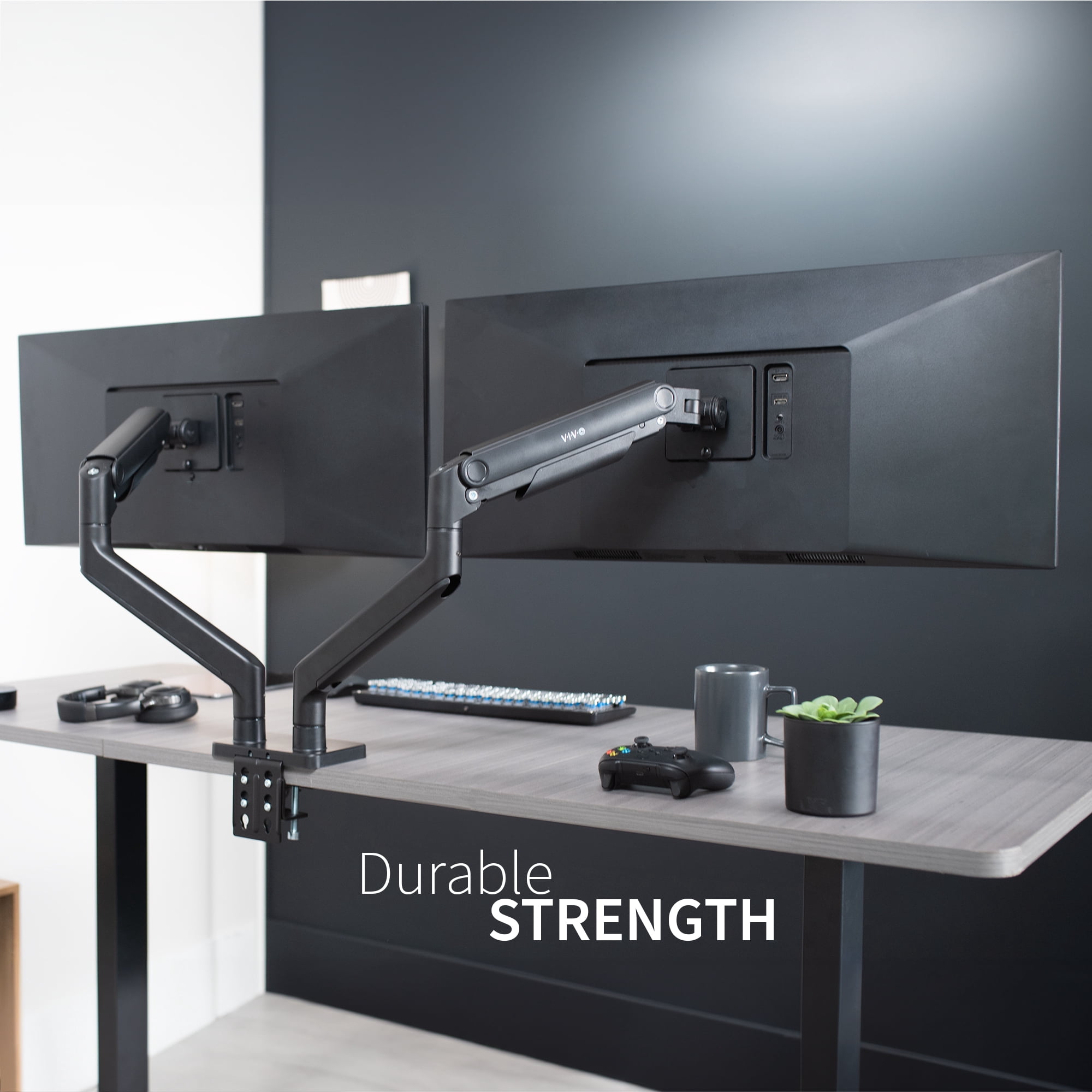 VIVO Mechanical Spring Dual Ultra Wide Monitor Mount, Fits up to 45" Screens