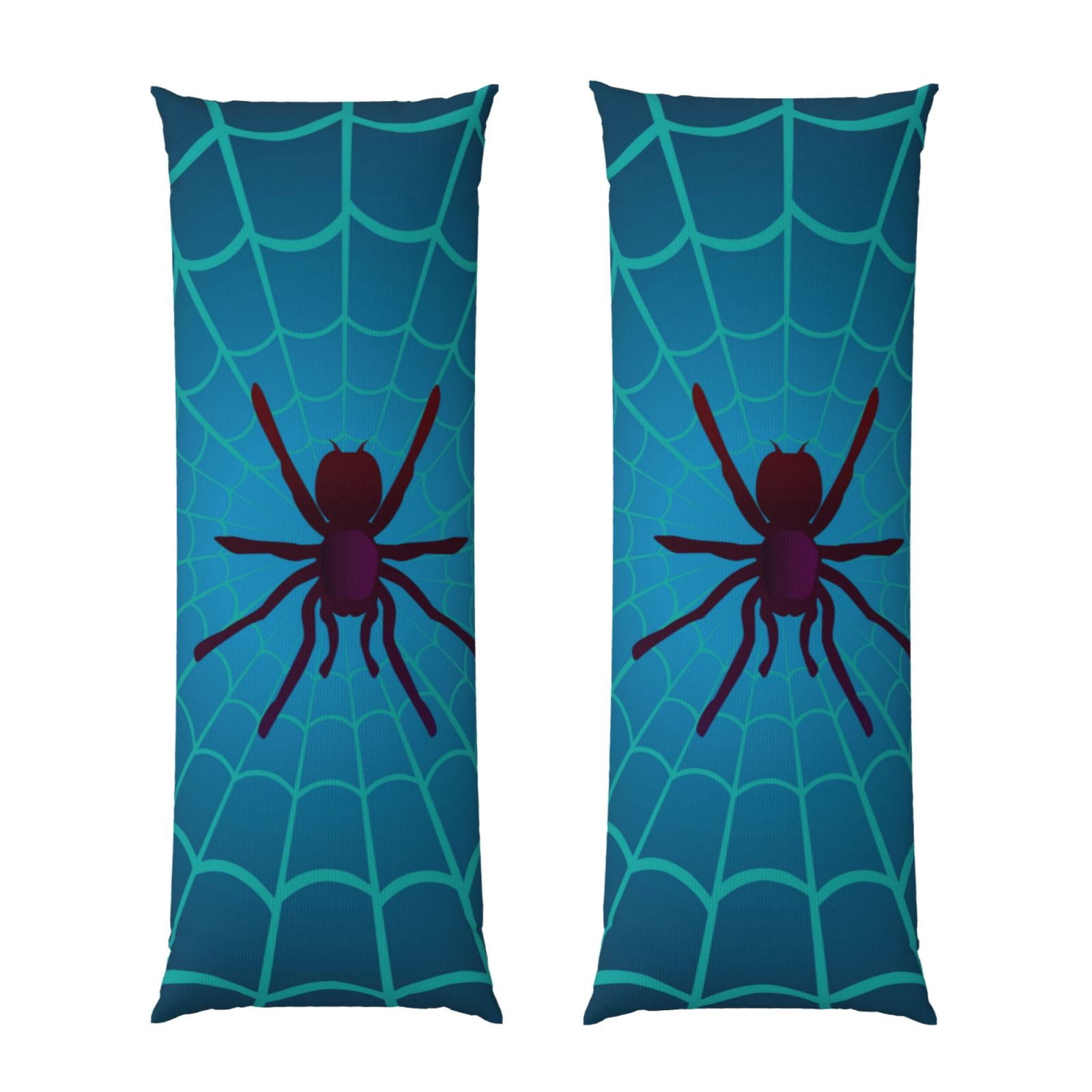 Qokaie Spider And Cobweb Print Cotton Hypoallergenic Body Pillow protectors with zipper,Standard size - (55 x 21 inches),Pillows Not Included
