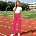 thumbnail image 4 of SJLDQY Girls Cargo Pants Wide Leg Casual Sweatpants Elastic Waist Baggy Pants with Pockets, 4 of 9