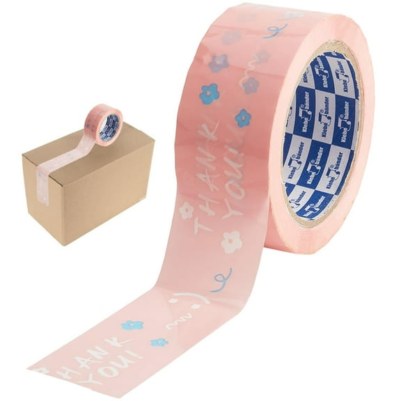 100yards*45mm Designer Cute Packing Tape Flower Pattern Colorful Printing Shipping Tape Pink Waterproof Gift Wrapping Tapes Masking Decor Tapes for DIY Making