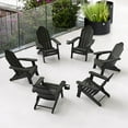 thumbnail image 6 of Dycanpo Folding Adirondack Chair Set of 6, Fire Pit Patio Garden Chair with Cup Holder, Black, 6 of 10