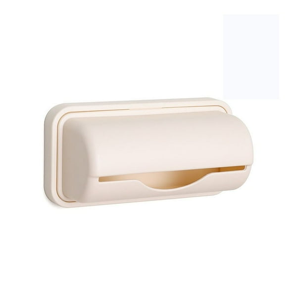 Garbage Bag Storage Box, Withdrawable Kitchen Wall Mounted Garbage Bag Storage Device, Bathroom, Bathroom, No Punching Box Apricot Large