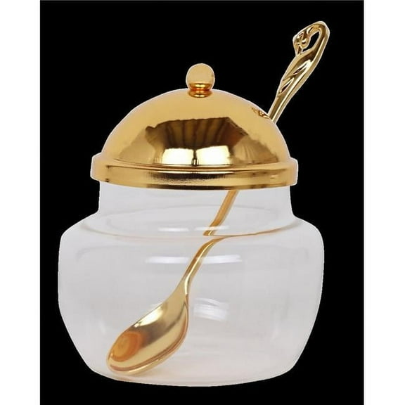 Gold Dish with Spoon